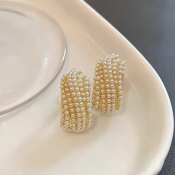 Elegant Temperament Style Imitation Pearl Ladies Casual Daily Earrings for women - Picture 2 of 4